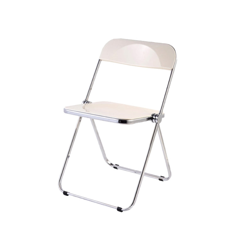 Modern Foldable Backrest Acrylic Chair with Metal Legs for Dining Room