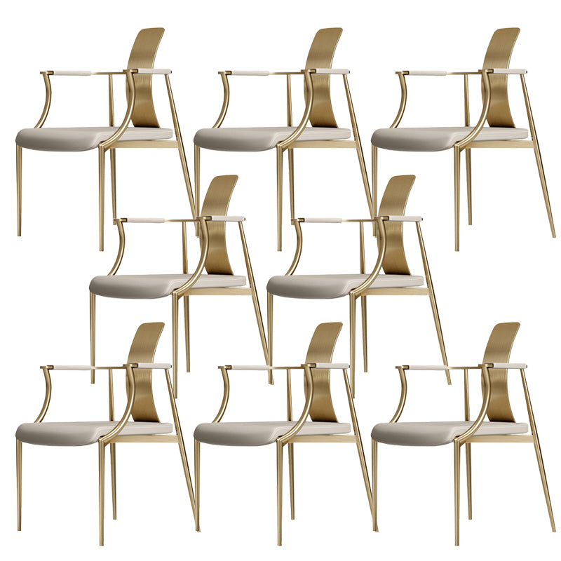 Glam Armrest Backrest Cushion Chair with Metal Legs for Living Room