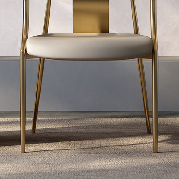 Glam Armrest Backrest Cushion Chair with Metal Legs for Living Room
