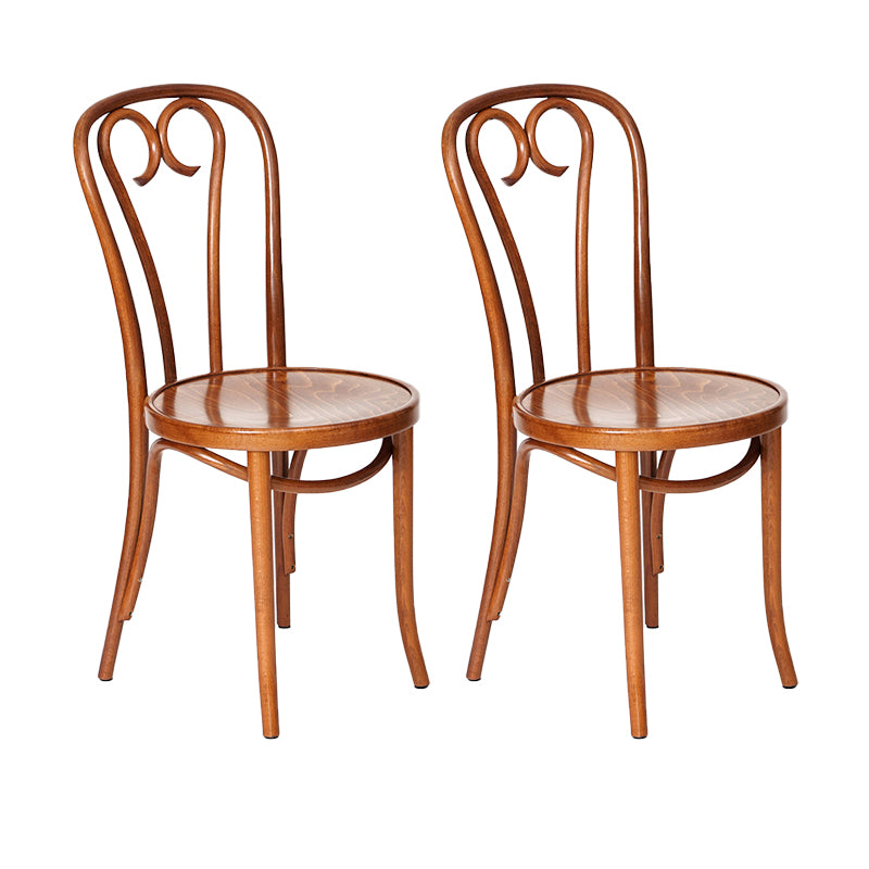 Contemporary Side Chair Open Back Wood Dining Room Chair for Home