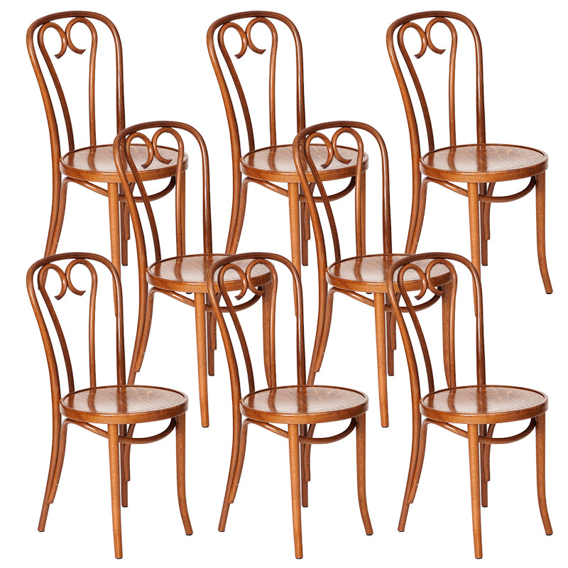 Contemporary Side Chair Open Back Wood Dining Room Chair for Home