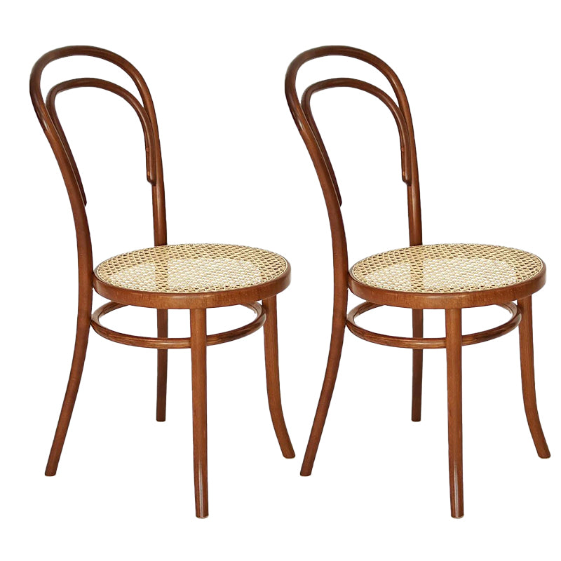 Contemporary Side Chair Open Back Wood Dining Room Chair for Home
