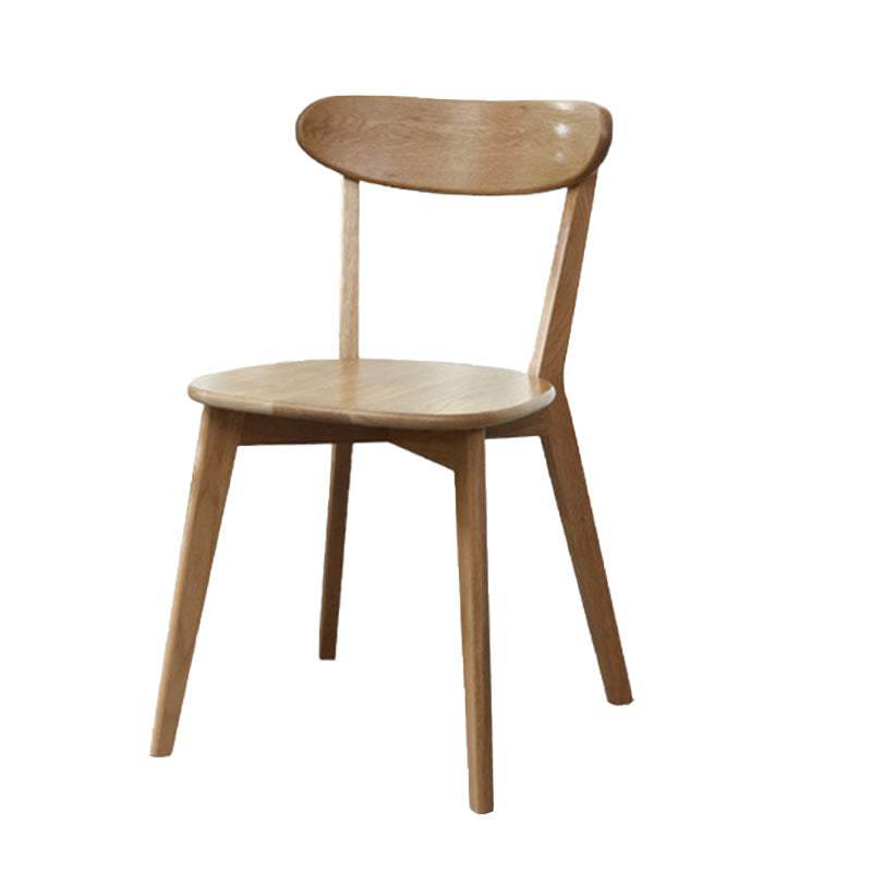 Modern Armless Backrest Wood Chair with Oak Legs for Dining Room