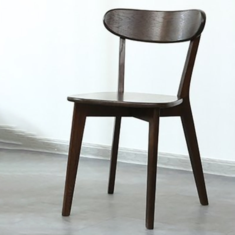 Modern Armless Backrest Wood Chair with Oak Legs for Dining Room