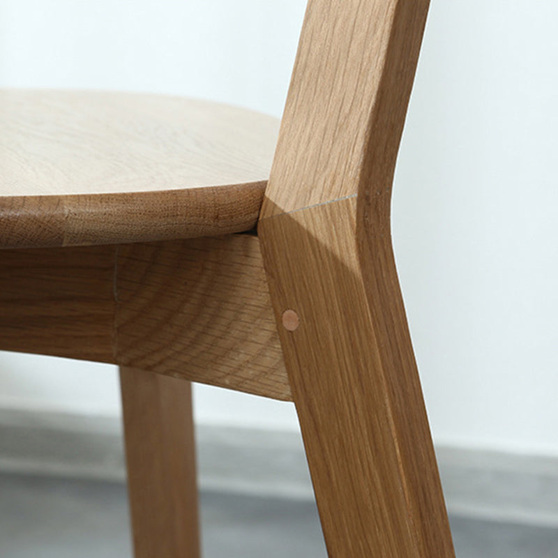 Modern Armless Backrest Wood Chair with Oak Legs for Dining Room