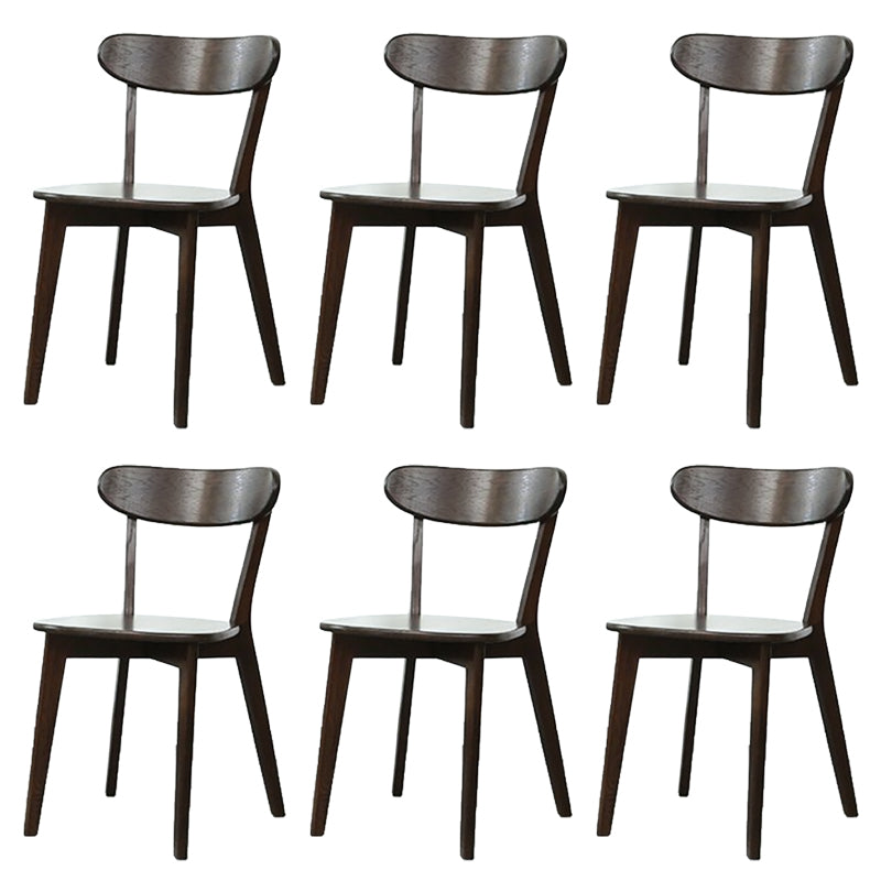 Modern Armless Backrest Wood Chair with Oak Legs for Dining Room