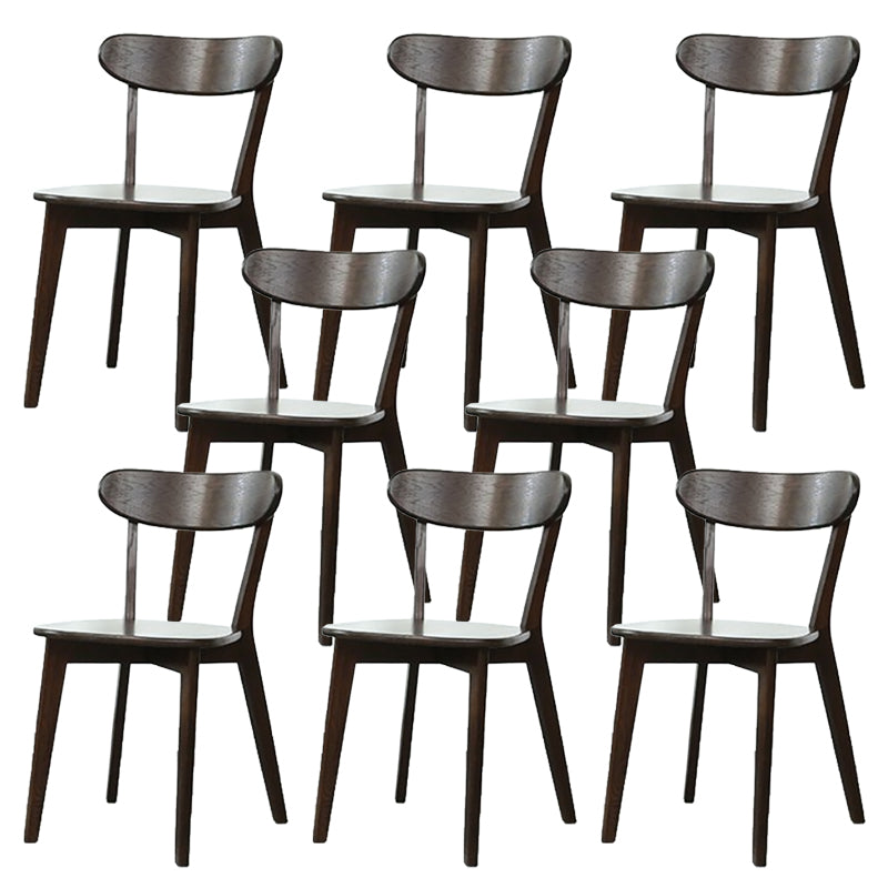 Modern Armless Backrest Wood Chair with Oak Legs for Dining Room