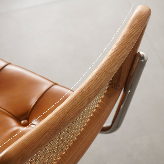 Modern Backrest Cushion Chair with Metal Base for Dining Room