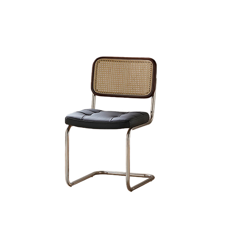 Modern Backrest Cushion Chair with Metal Base for Dining Room