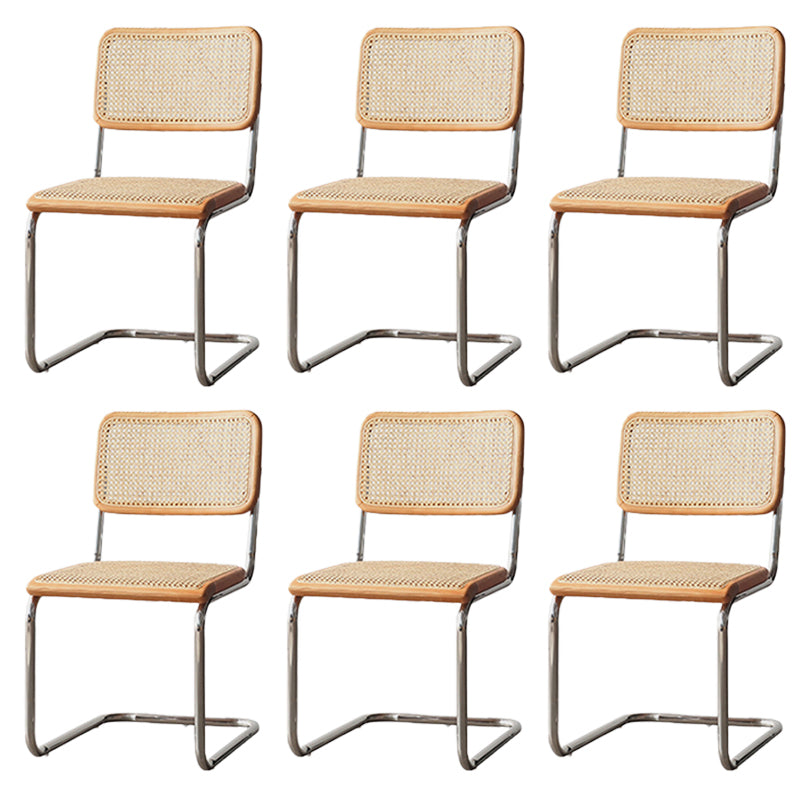 Modern Backrest Cushion Chair with Metal Base for Dining Room