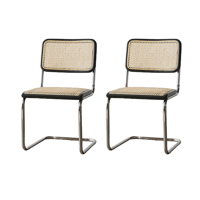 Modern Backrest Cushion Chair with Metal Base for Dining Room