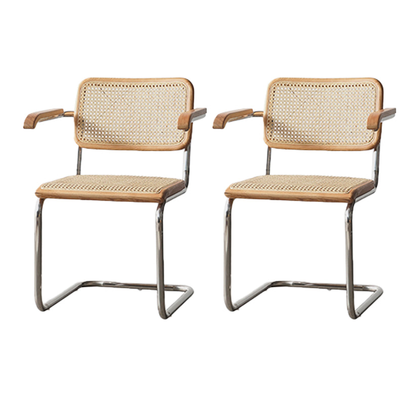 Modern Backrest Cushion Chair with Metal Base for Dining Room