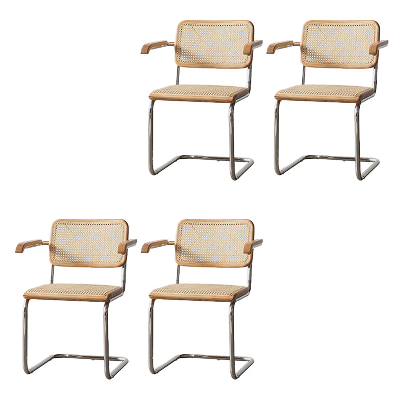 Modern Backrest Cushion Chair with Metal Base for Dining Room