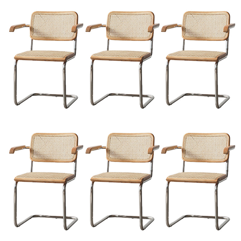 Modern Backrest Cushion Chair with Metal Base for Dining Room