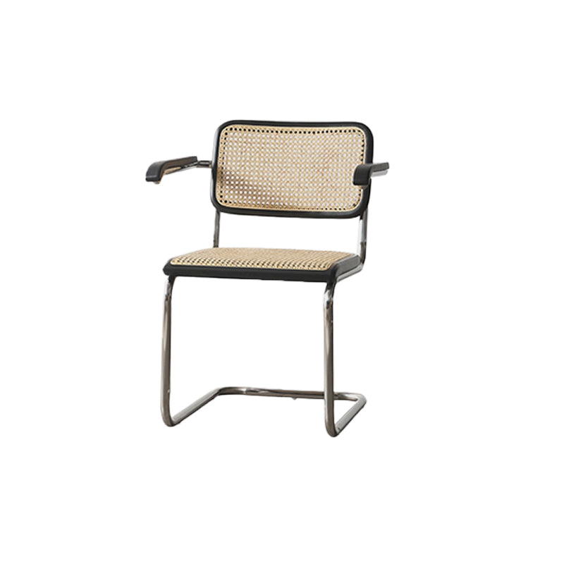 Modern Backrest Cushion Chair with Metal Base for Dining Room