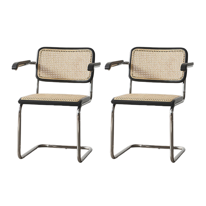 Modern Backrest Cushion Chair with Metal Base for Dining Room