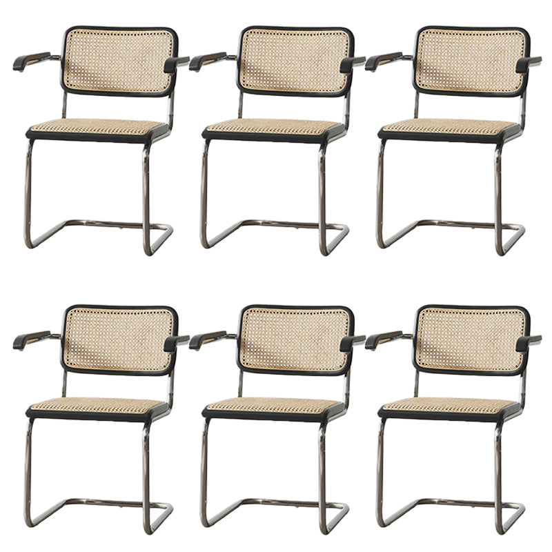 Modern Backrest Cushion Chair with Metal Base for Dining Room