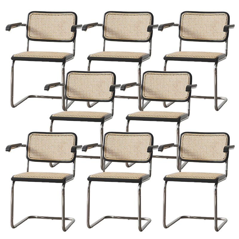 Modern Backrest Cushion Chair with Metal Base for Dining Room