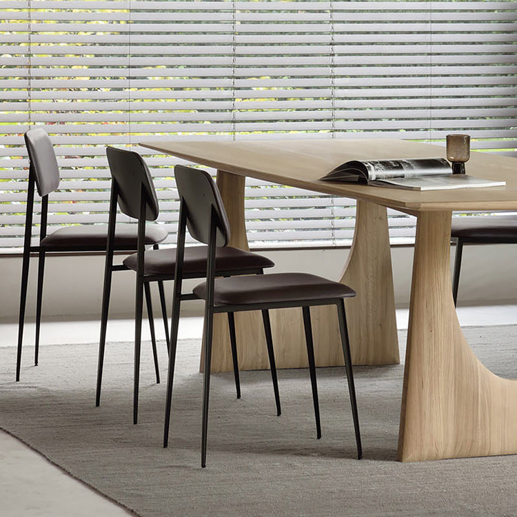 Contemporary Side Chair Metal Open Back Dining Room Chair for Home