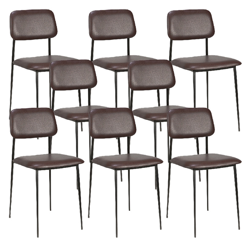Contemporary Side Chair Metal Open Back Dining Room Chair for Home