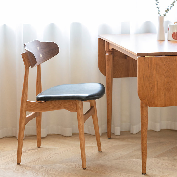 Contemporary Style Side Chair Wood Open Back Dining Room Chair for Home