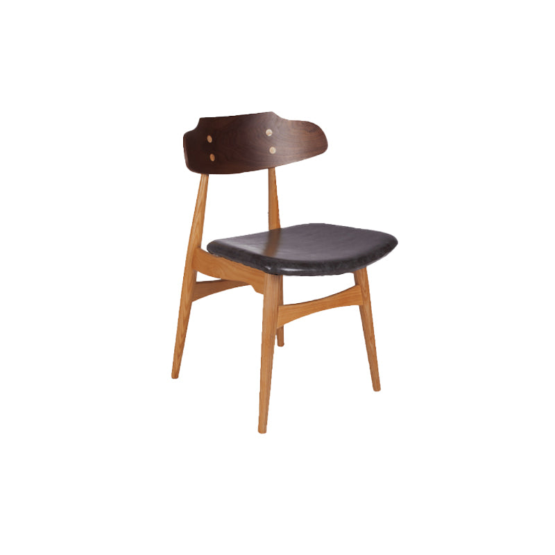 Contemporary Style Side Chair Wood Open Back Dining Room Chair for Home