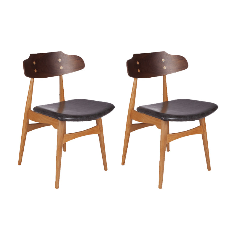 Contemporary Style Side Chair Wood Open Back Dining Room Chair for Home