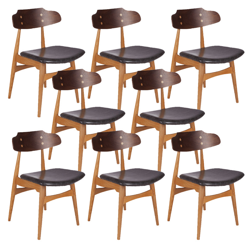 Contemporary Style Side Chair Wood Open Back Dining Room Chair for Home