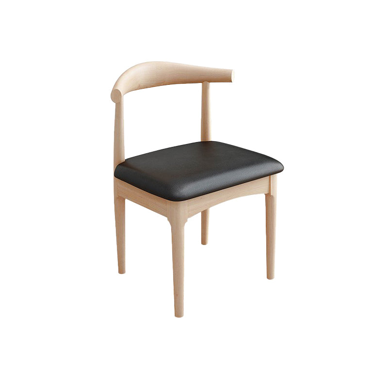 Modern Armless Backrest Chair with Rubber Wood Legs for Dining Room