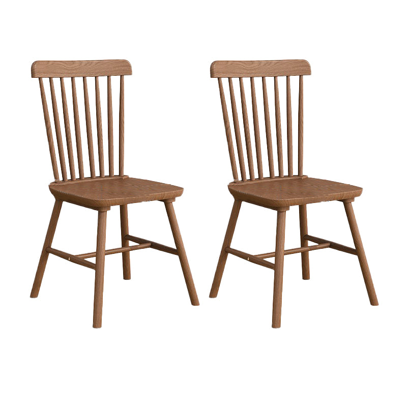 Modern Armless Backrest Chair with Rubber Wood Legs for Dining Room
