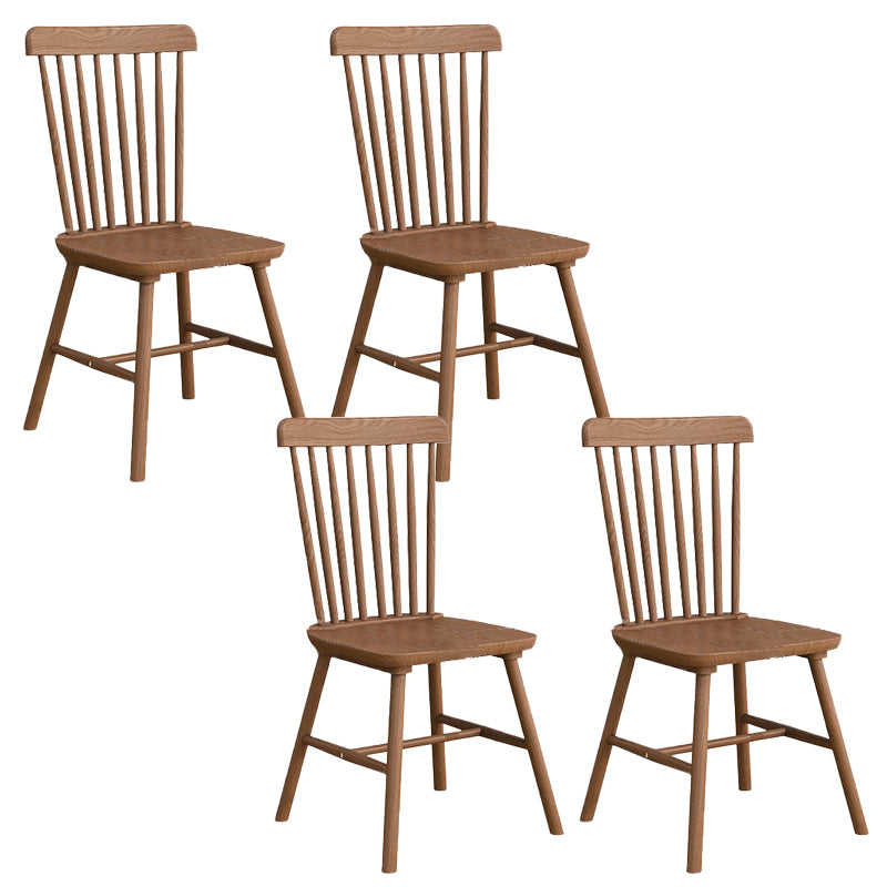 Modern Armless Backrest Chair with Rubber Wood Legs for Dining Room
