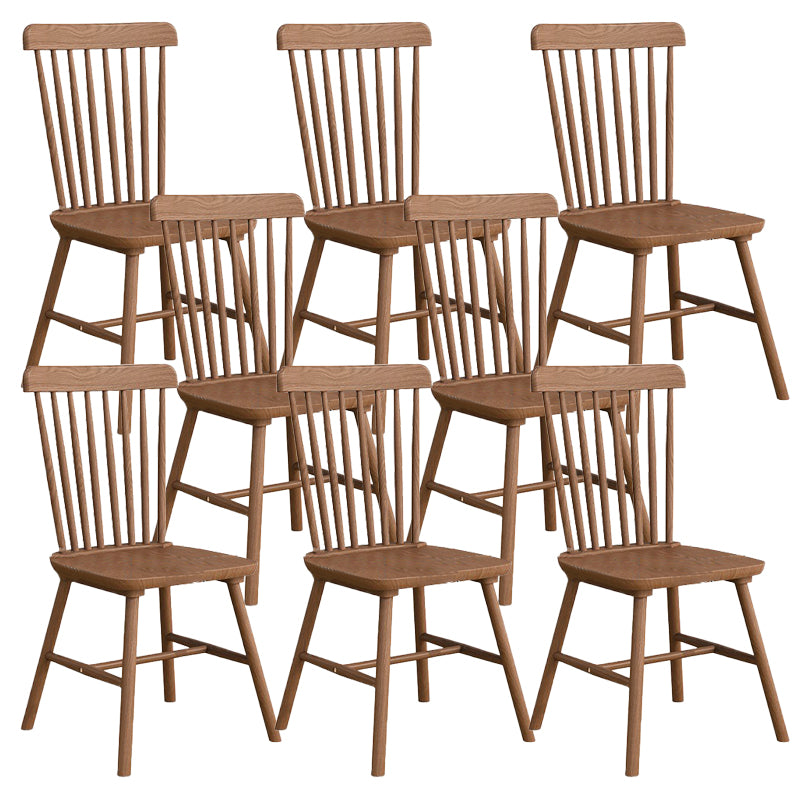 Modern Armless Backrest Chair with Rubber Wood Legs for Dining Room