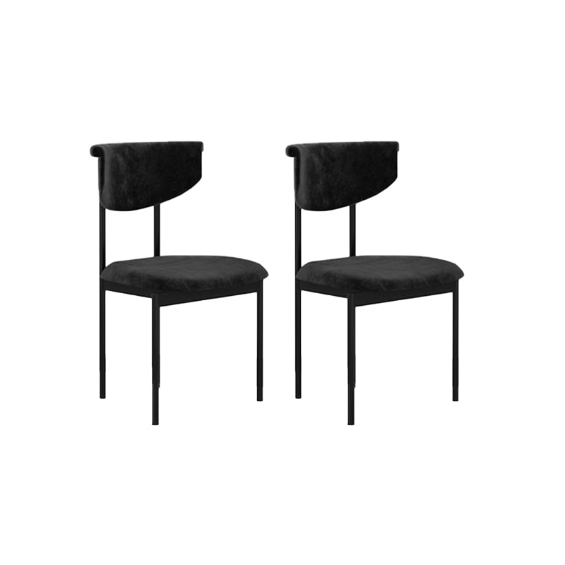 Nordic Armless Backrest Cushion Chair with Metal Legs for Dining Room