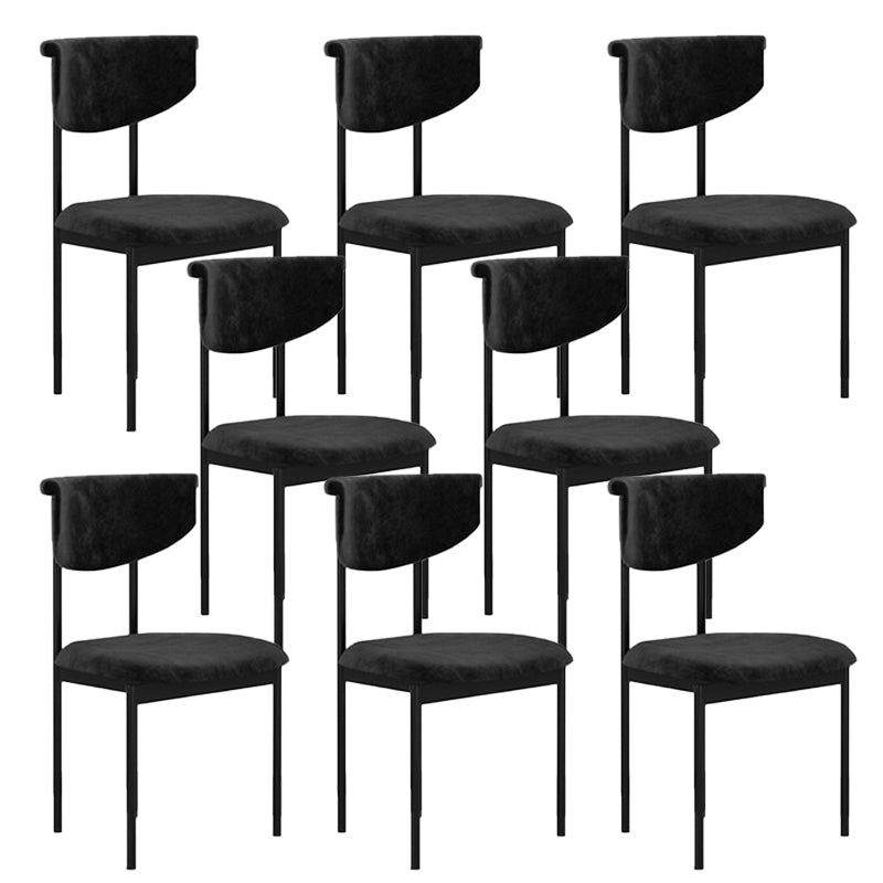 Nordic Armless Backrest Cushion Chair with Metal Legs for Dining Room