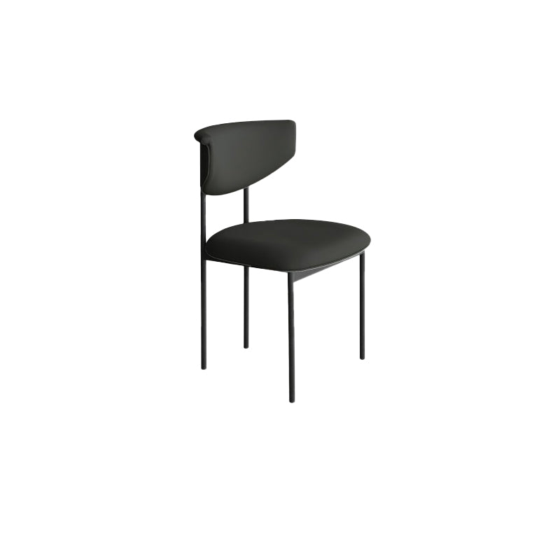 Nordic Armless Backrest Cushion Chair with Metal Legs for Dining Room
