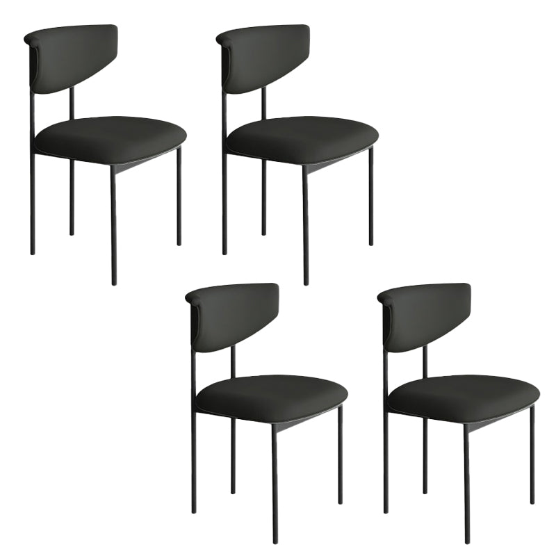Nordic Armless Backrest Cushion Chair with Metal Legs for Dining Room