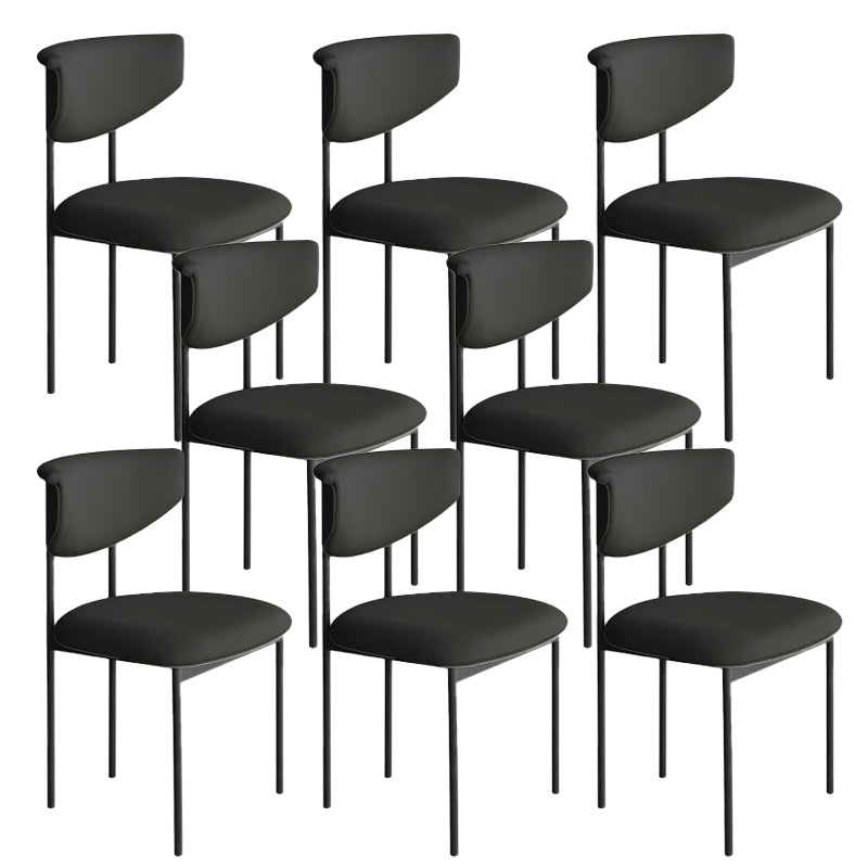 Nordic Armless Backrest Cushion Chair with Metal Legs for Dining Room