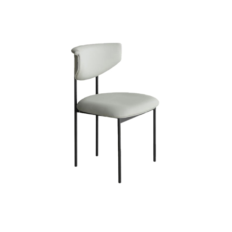 Nordic Armless Backrest Cushion Chair with Metal Legs for Dining Room