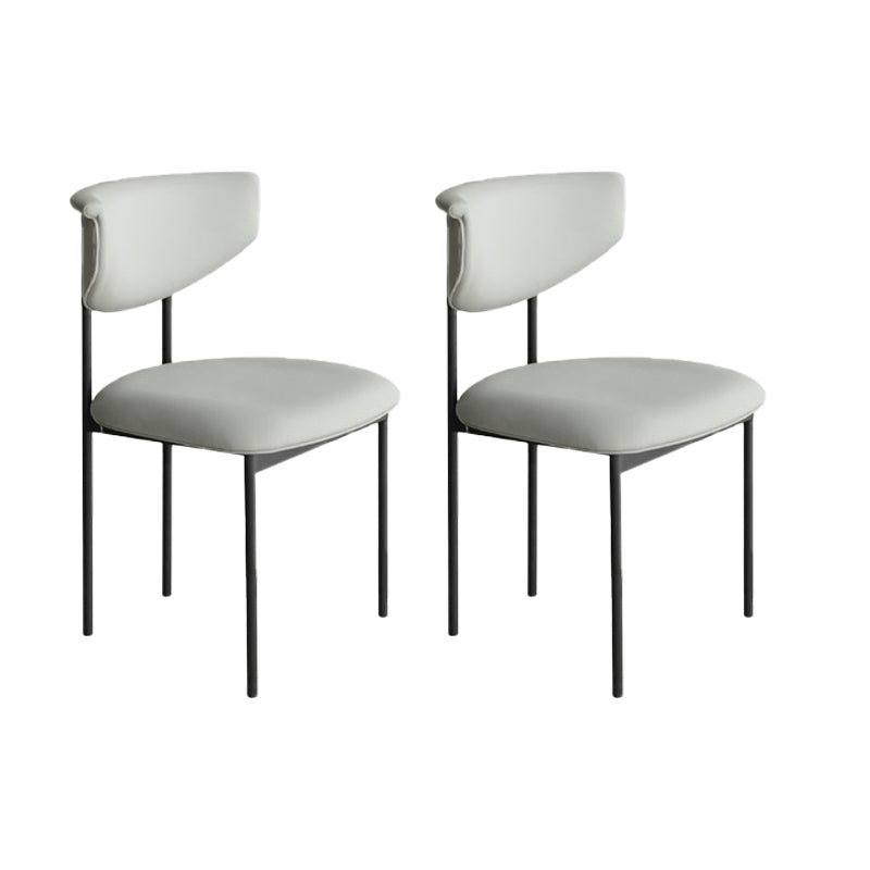Nordic Armless Backrest Cushion Chair with Metal Legs for Dining Room