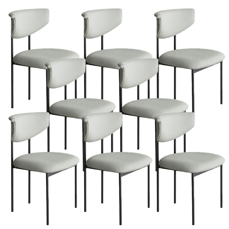 Nordic Armless Backrest Cushion Chair with Metal Legs for Dining Room