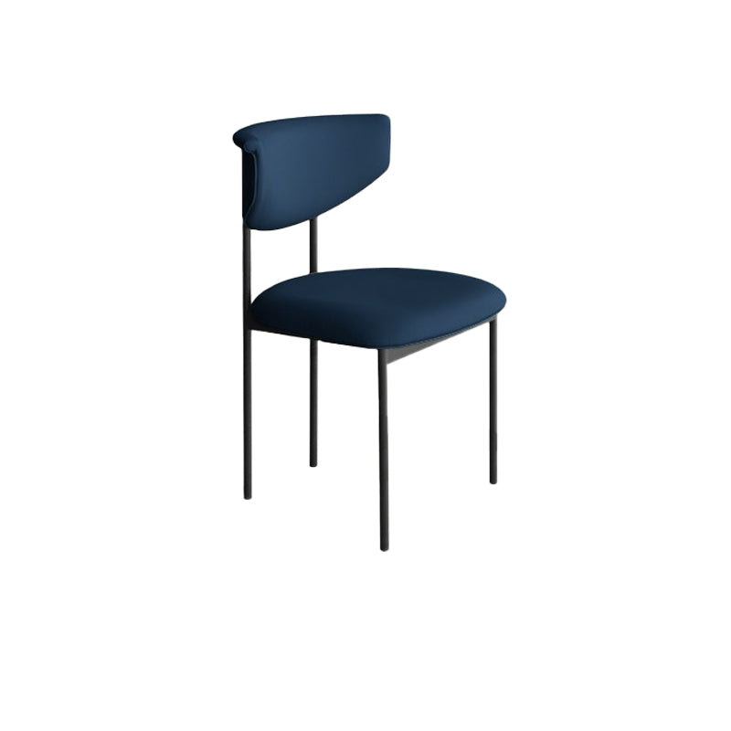 Nordic Armless Backrest Cushion Chair with Metal Legs for Dining Room