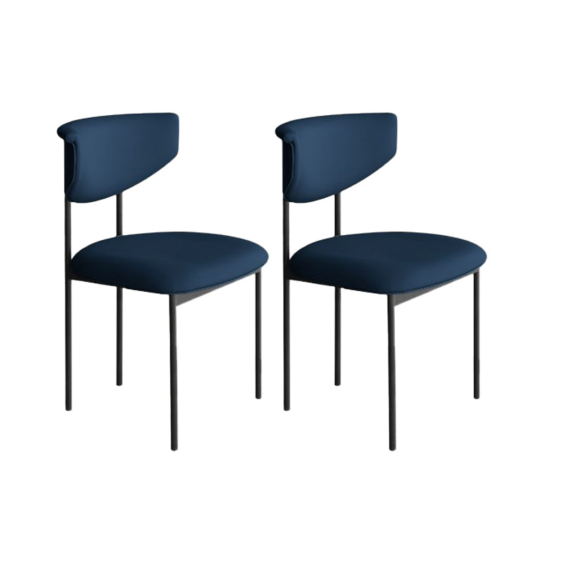 Nordic Armless Backrest Cushion Chair with Metal Legs for Dining Room