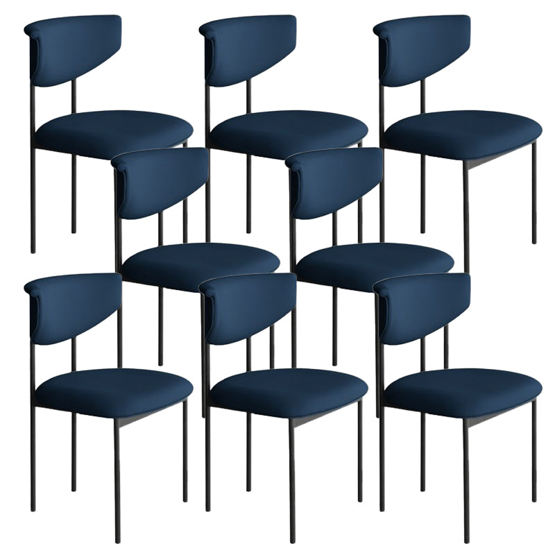 Nordic Armless Backrest Cushion Chair with Metal Legs for Dining Room