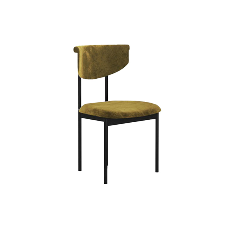 Nordic Armless Backrest Cushion Chair with Metal Legs for Dining Room