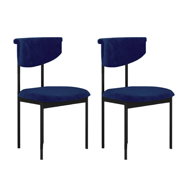 Nordic Armless Backrest Cushion Chair with Metal Legs for Dining Room