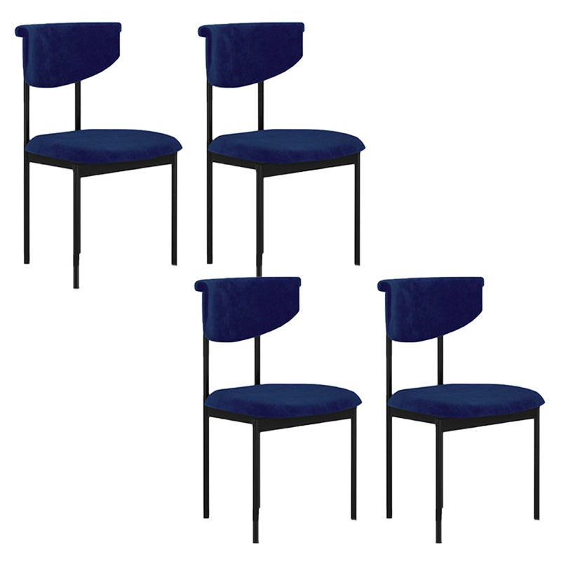 Nordic Armless Backrest Cushion Chair with Metal Legs for Dining Room