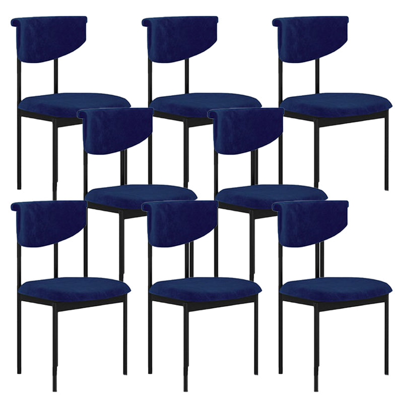 Nordic Armless Backrest Cushion Chair with Metal Legs for Dining Room