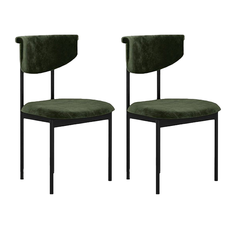 Nordic Armless Backrest Cushion Chair with Metal Legs for Dining Room