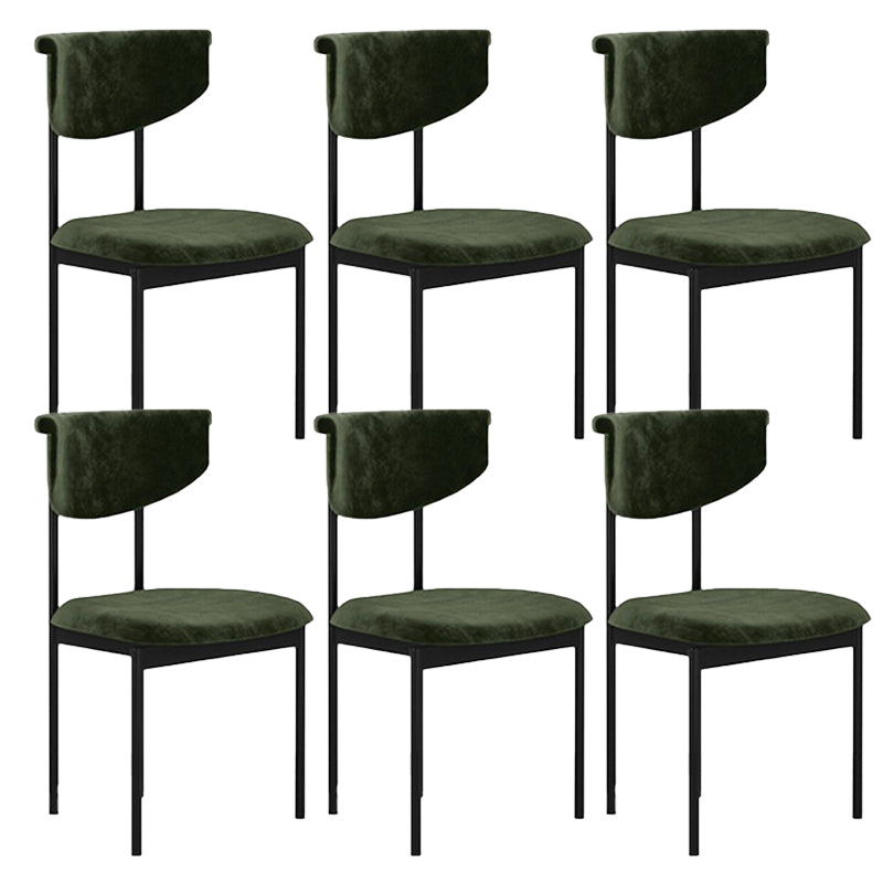 Nordic Armless Backrest Cushion Chair with Metal Legs for Dining Room
