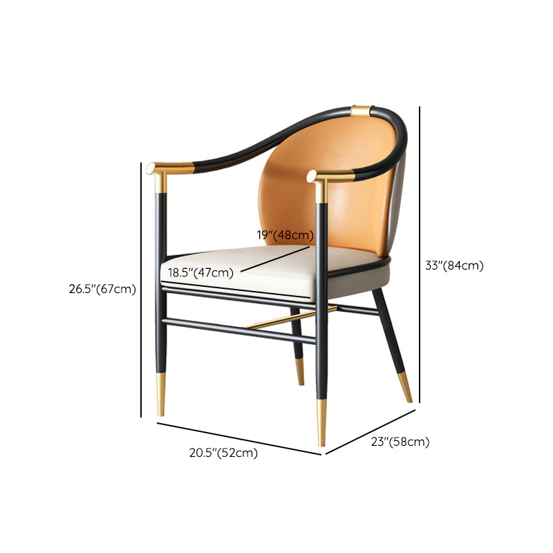 Modern Backrest Armrest Cushion Chair with Metal Legs for Living Room